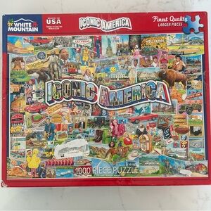 White Mountain “Iconic America”Puzzle - 1000 Pieces, Multicolor